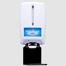 Front view of ASEPTI-CLEANSE wall-mounted dispenser unit with visible blue product label.