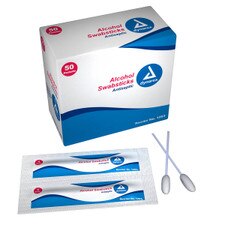 two Dynarex packets and swabsticks