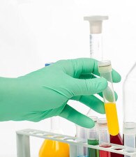 Sterile BioClean Fusion chemo-rated neoprene cleanroom gloves in sealed medical pouch