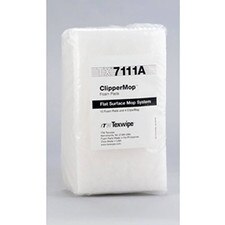 Front view of packaged ClipperMop foam pads showing TX7111A label on sealed white pad stack.