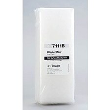 Front view of Texwipe TX7111B ClipperMop poly foam pad shown in its sealed packaging with product label visible on white wrapper.